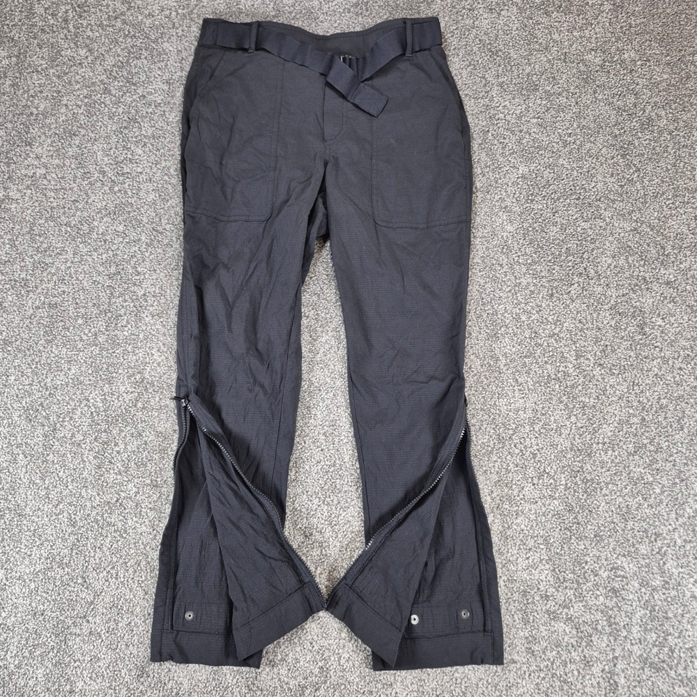 Athleta Trekkie Pant Womens 4 Black Ripstop Belted Hiking Outdoor Utility